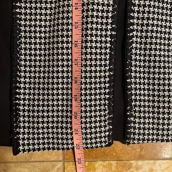 NEW Ann Taylor Career Houndstooth Plaid Paneled Flutter A-line Knee Skirt 0 NWOT - Picture 16 of 16